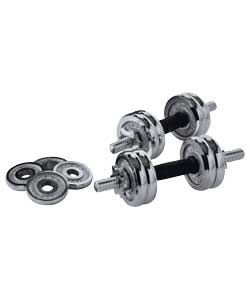 Unbranded 20kg Chrome Dumbbell Weights Set