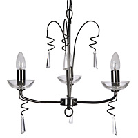 Unbranded 2105 3MB - 3 Light Black Chrome Hanging Light