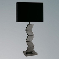 An elegant contemporary metal table lamp in a black chrome metallic finish. Height - 62cm Diameter -