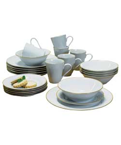 Unbranded 24 Piece Gold Band Dinner Set