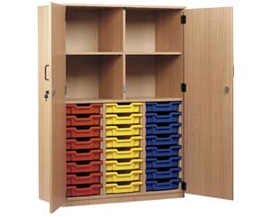 Unbranded 24 tray storage cupboard full doors