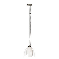 Adjustable pendant fitting the shade has double glass with an opal inner and clear outer. Height - A