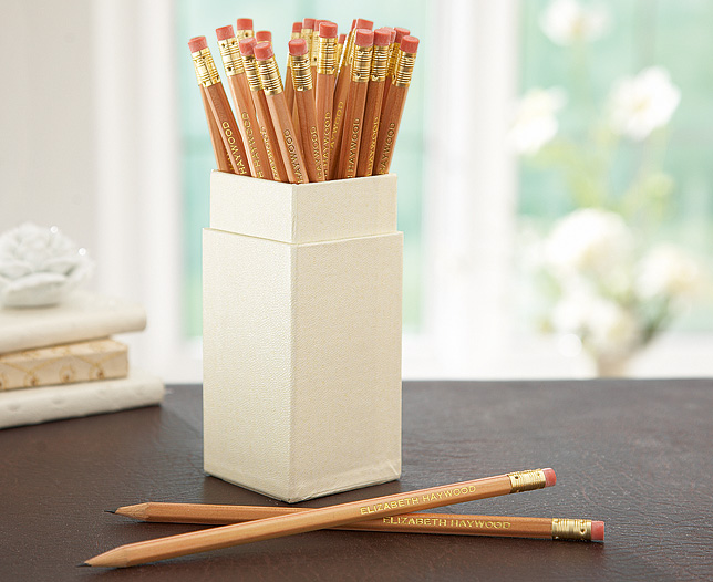 Unbranded 25 Personalised Pencil Box- Cream