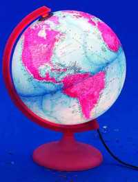 25cm Illuminated Pink Globe