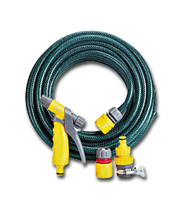 25m Hose and Fittings Set with Spray Gun