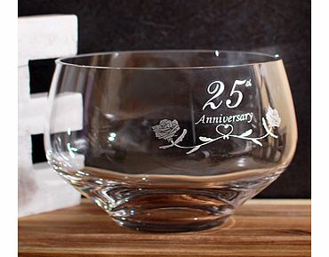 A beautiful 25th Silver Wedding Anniversary Gifts Crystal Bowl by Amador Designs and made by Dartington Crystaland theirmaster craftsman in the UK.This stunning piece is exclusive A1Gifts and were very proud to offer this for such a special Silver 