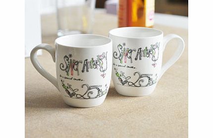 These wonderful modern designed 25th Silver Wedding Anniversary Mugs are a fabulous gift for a special couple in which to toast their 25th anniversary over a lovely cuppa!The pair of mugs is designed by Tracey Russell with a fabulous modern contempo