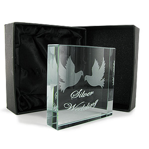 Unbranded 25th Silver Wedding Anniversary Paperweight