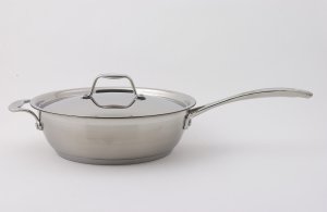 26 cm Stainless Steel Chefs Pan and Lid - long