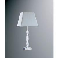 Elegant crystal cut glass table lamp in a contemporary design with polished chrome stem and base com