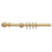 Unbranded 28mm Wood Curtain Pole, Natural 240cm