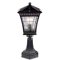 Water glass style cast outdoor bollard light fitting in a black finish. IP43 rated. Height - 49cm Di