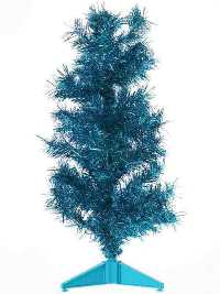 Christmas Decorations - 2ft Ho Ho Ho Tinsel Tree - Blue