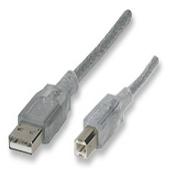 2M USB2 Silver And Clear Printer Cable (A to B)