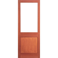 Stained hardwood external dowelled door without glass, This door needs to be treated prior to