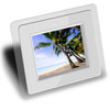 Just insert  your SD or MMC card and view your pics on this stylish white 3.5 Inch Digital Picture F