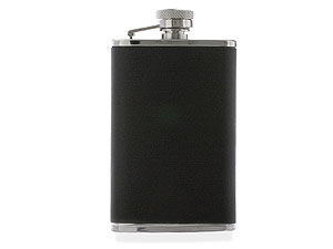 Unbranded 3.5oz Black Leather Hip Flask 013317