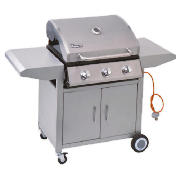 Unbranded 3 Burner Stainless Steel with Steel frame Gas BBQ