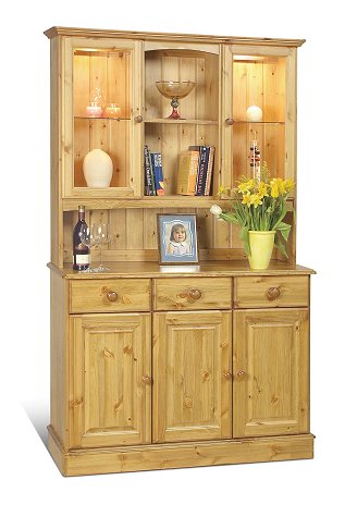 3 Door Glazed Top Dresser - Sherwood