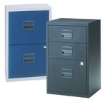 3 Drawer Filing Cabinet-Blue/Grey