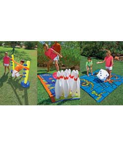 Super value combo of traditional activity games for hours of family fun both indoors and outside.Pri