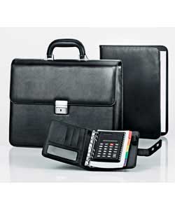 Leather look 3 piece business set comprising of business case, A4 portfolio and A5 organiser with ca