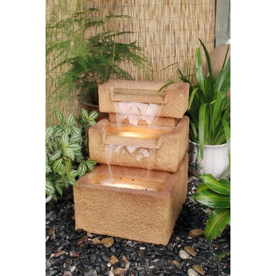 Unbranded 3 Sandstone Troughs Water Feature