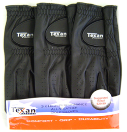 3 Texan Classics Golf Gloves Mens For Right Handed
