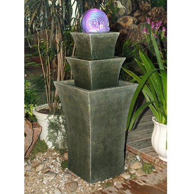 Unbranded 3 Tier Column (Coloured Globe) Water Feature