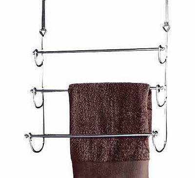 Unbranded 3 Tier Over Door Towel Rail - Chrome