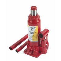 All-steel and cast iron construction with easy to use hydraulic jack. Supplied with handle and