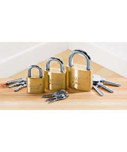 Each Draper value padlock has brass body and extruded brass cylinder.Hardened steel shackle. Each