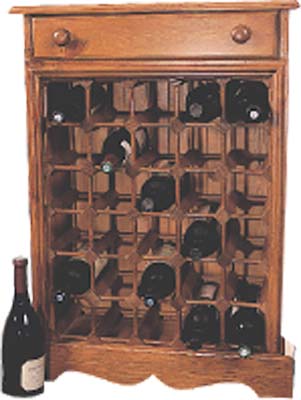 30 Bottle Cabinet Rack on a Plinth with a Drawer