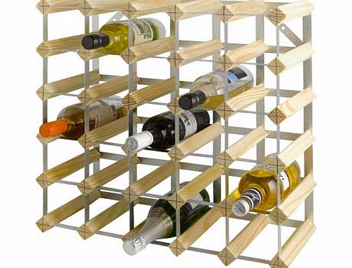 This stunning wine rack holds up to 30 bottles. ideal for the serious collector. Made from attractive steel and wood. this is an ideal way to display your wines in an easy to find manner. Galvanised steel. Stores up to 30 bottles. Suitable for bottle