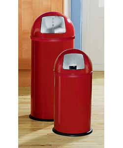 Unbranded 30 Litre and 20 Litre Metal Push Top Bins - Red