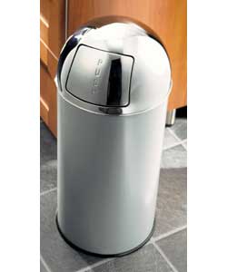 30 Litre Stainless Steel Push Bin with Dome Lid