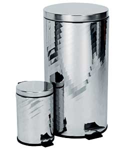 Unbranded 30 Litre Textured Stainless Steel Bin with 3 Litre Bin