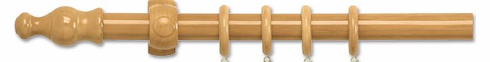 Unbranded 300cm Wooden Curtain Pole Set - Natural