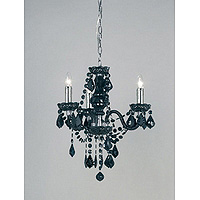 Elegant chandelier made of acrylic in a black finish complete with beads and droplets. Height - 50cm