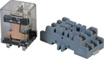 These 30A single pole  double throw relays have spade terminals for quick connection. A DIN rail soc