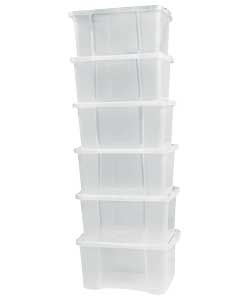 Unbranded 30L Translucent Pk 6 Stack and Nest Boxes