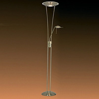 Mother and child halogen floor lamp with stylish glass diffuser and double dimmer finished in antiqu
