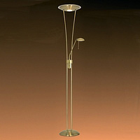 Mother and child halogen floor lamp with stylish glass diffuser and double dimmer finished in satin 