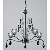 Unbranded 320 5BC - 5 Light Black Chrome Hanging Light