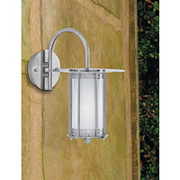 Modern stainless steel outdoor wall fitting with polycarbonated vandal resistant diffusers. This fit