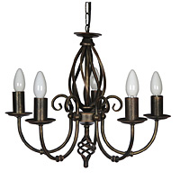 Unbranded 3380 5BG - 5 Light Black and Gold Hanging Light