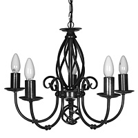 Unbranded 3380 5BS - 5 Light Black and Silver Hanging Light
