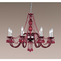 Unbranded 3588 8RE - 8 Light Red Glass Chandelier