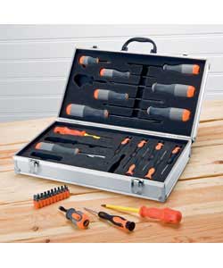 8 screwdrivers.7 precision screw drivers.2 insulating screw drivers. 4 slotted.4 Phillips.Bit