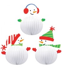 Unbranded 3D Snowmen PK3 Hanging Decs